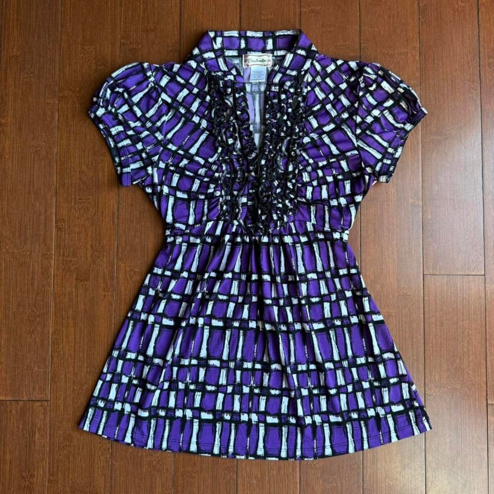 Purple and Black Ruffle SoulMates Babydoll‎ Top